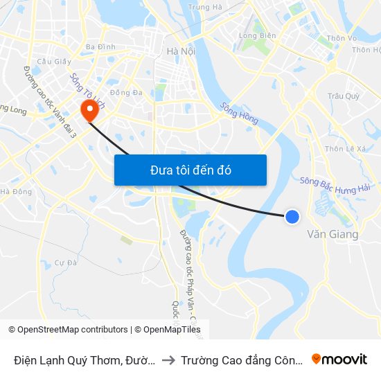 Điện Lạnh Quý Thơm, Đường Phà Xuân Quan to Trường Cao đẳng Công thương Hà Nội map