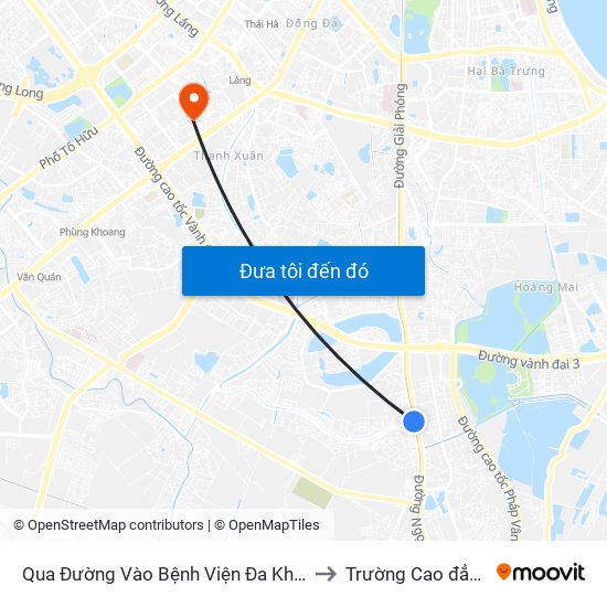 Qua Đường Vào Bệnh Viện Đa Khoa Thăng Long 60m - Đối Diện 171 Ngọc Hồi to Trường Cao đẳng Công thương Hà Nội map