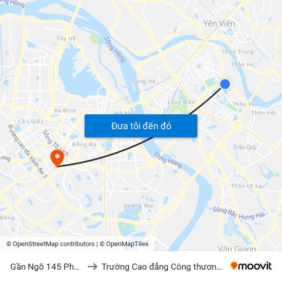 Gần Ngõ 145 Phúc Lợi to Trường Cao đẳng Công thương Hà Nội map