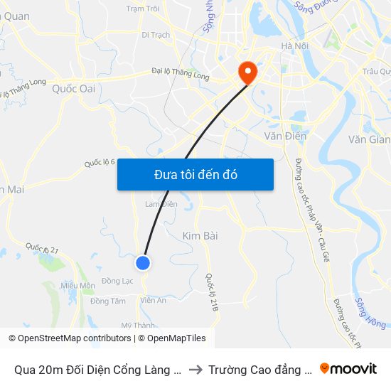 Qua 20m Đối Diện Cổng Làng Ngõ Giữa , Thôn Hạ Dục - Tl419 to Trường Cao đẳng Công thương Hà Nội map