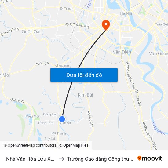 Nhà Văn Hóa Lưu Xá - Tl419 to Trường Cao đẳng Công thương Hà Nội map