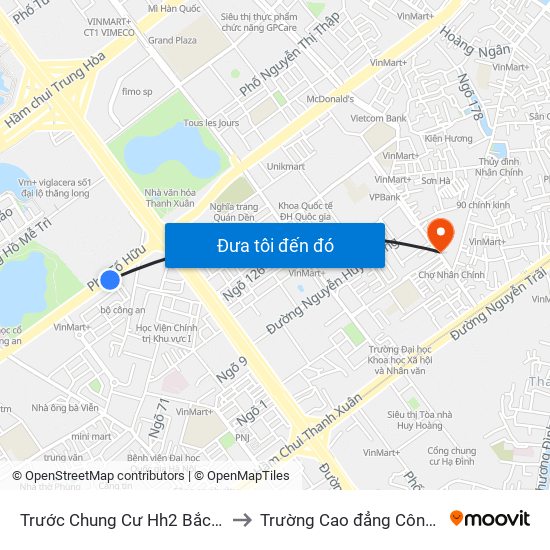 Trước Chung Cư Hh2 Bắc Hà 70m - Tố Hữu to Trường Cao đẳng Công thương Hà Nội map