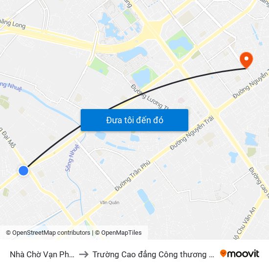 Nhà Chờ Vạn Phúc 1 to Trường Cao đẳng Công thương Hà Nội map