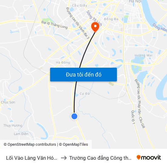 Lối Vào Làng Văn Hóa Thôn Hạ to Trường Cao đẳng Công thương Hà Nội map