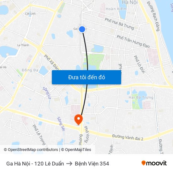 Ga Hà Nội - 120 Lê Duẩn to Bệnh Viện 354 map