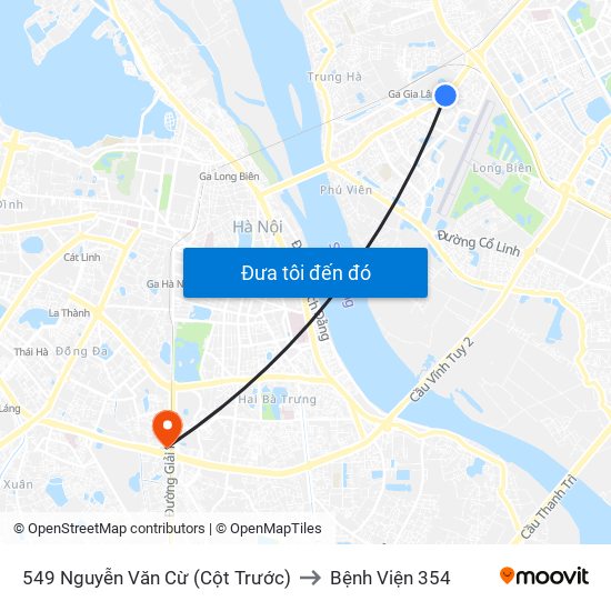 549 Nguyễn Văn Cừ (Cột Trước) to Bệnh Viện 354 map