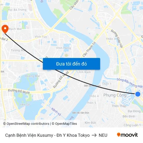 Cạnh Bệnh Viện Kusumy - Đh Y Khoa Tokyo to NEU map