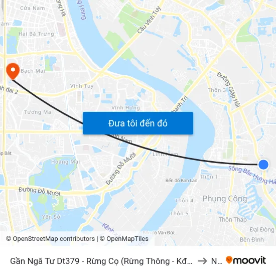 Gần Ngã Tư Dt379 - Rừng Cọ (Rừng Thông - Kđt Ecopark- Mé Rừng Thông) to NEU map