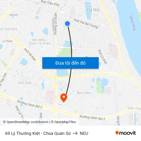 69 Lý Thường Kiệt - Chùa Quán Sứ to NEU map
