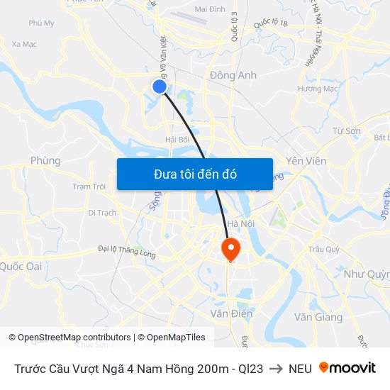 Trước Cầu Vượt Ngã 4 Nam Hồng 200m - Ql23 to NEU map