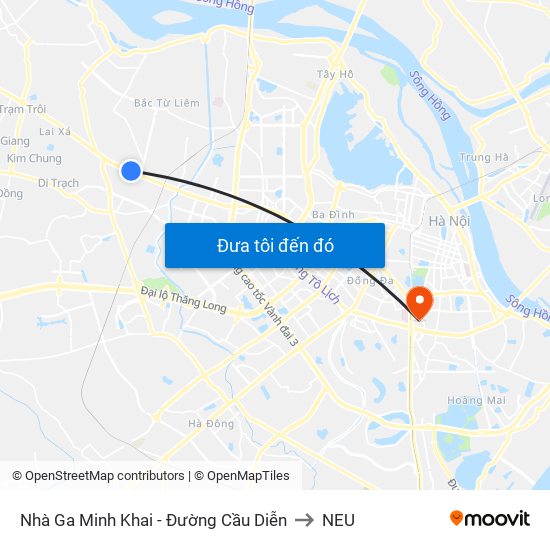 Nhà Ga Minh Khai - Đường Cầu Diễn to NEU map