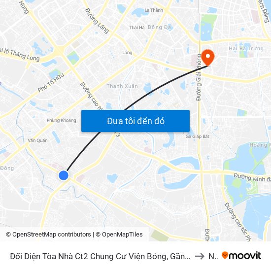 Đối Diện Tòa Nhà Ct2 Chung Cư Viện Bỏng, Gần Ngã Ba Yên Xá - Phùng Hưng (Hà Đông) to NEU map