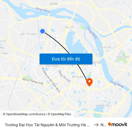 Trường Đại Học Tài Nguyên & Môi Trường Hà Nội - Đường Đức Thắng to NEU map