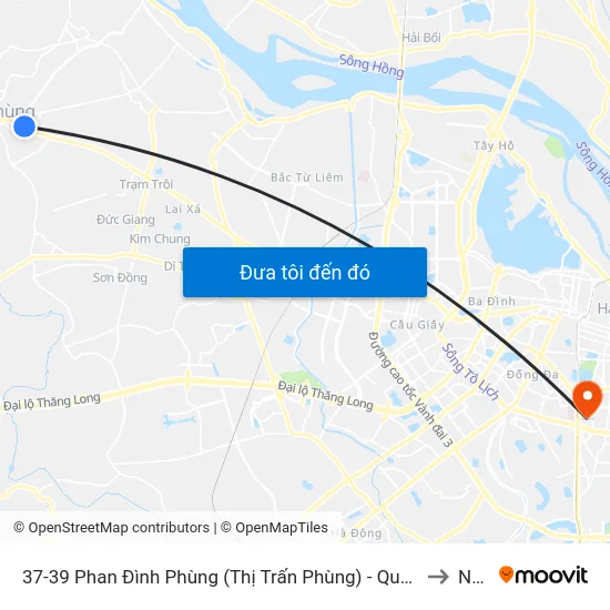 37-39 Phan Đình Phùng (Thị Trấn Phùng) - Quốc Lộ 32 to NEU map