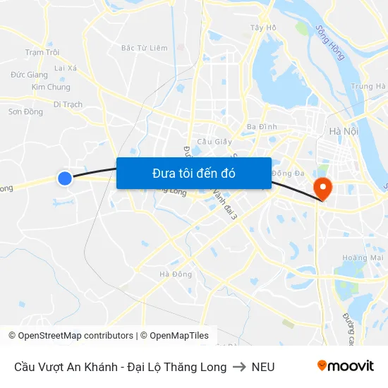 Cầu Vượt An Khánh - Đại Lộ Thăng Long to NEU map