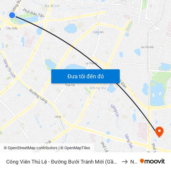 Công Viên Thủ Lệ - Đường Bưởi Tránh Mới (Gần Ngõ 32 Đường Bưởi) to NEU map