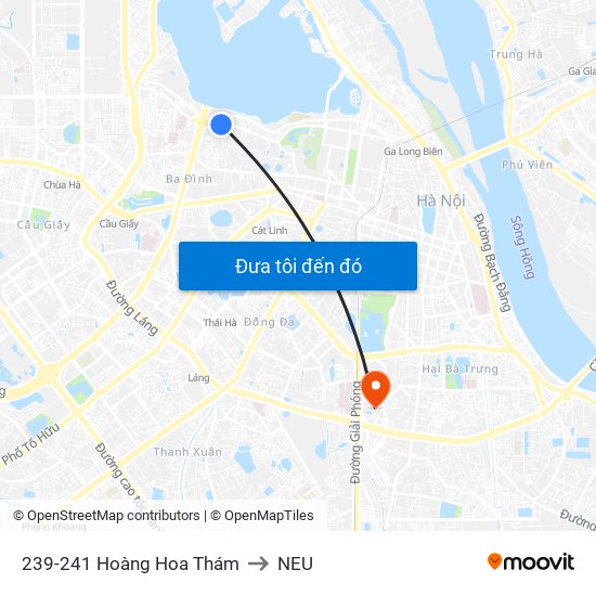 239-241 Hoàng Hoa Thám to NEU map