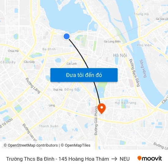 Trường Thcs Ba Đình - 145 Hoàng Hoa Thám to NEU map