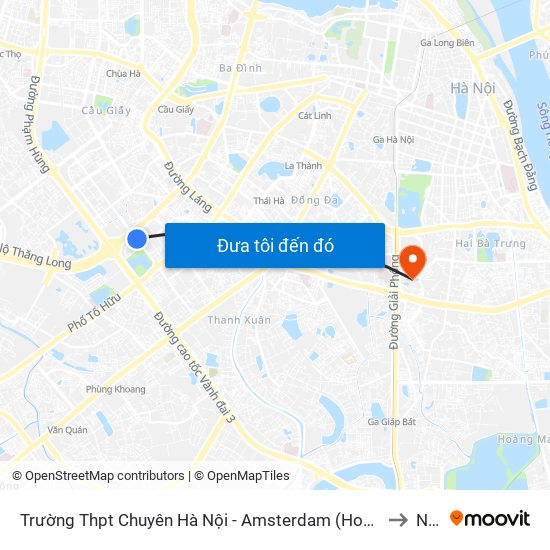 Trường Thpt Chuyên Hà Nội - Amsterdam (Hoàng Minh Giám) to NEU map