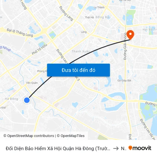Đối Diện Bảo Hiểm Xã Hội Quận Hà Đông (Trường Thcs Lê Lợi) - Số 160 Lê Lợi (Hà Đông) to NEU map