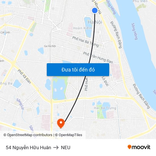 54 Nguyễn Hữu Huân to NEU map