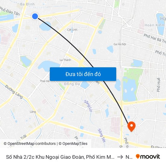 Số Nhà 2/2c Khu Ngoại Giao Đoàn, Phố Kim Mã Đường Dưới to NEU map