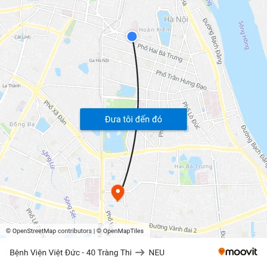 Bệnh Viện Việt Đức - 40 Tràng Thi to NEU map