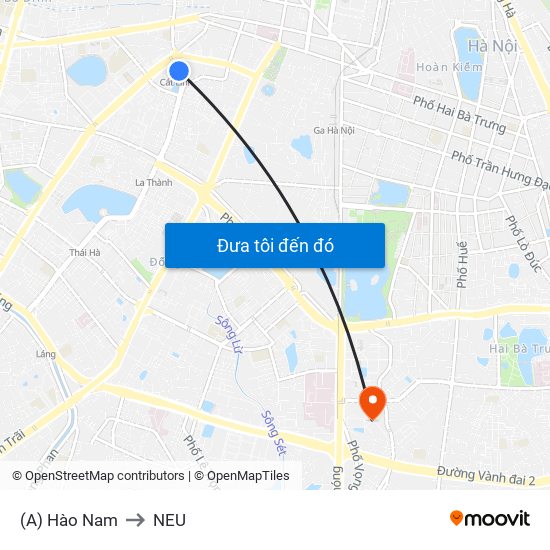 (A) Hào Nam to NEU map