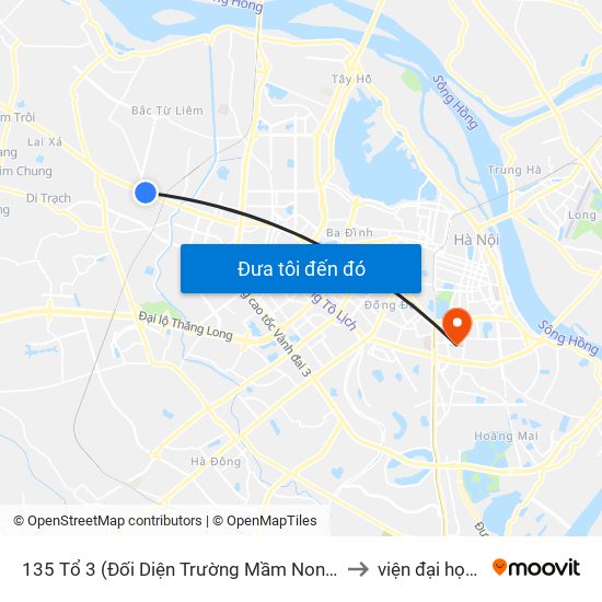 135 Tổ 3 (Đối Diện Trường Mầm Non Sao Mai - Kiều Mai) - Đường 32 to viện đại học Mở Hà Nội map