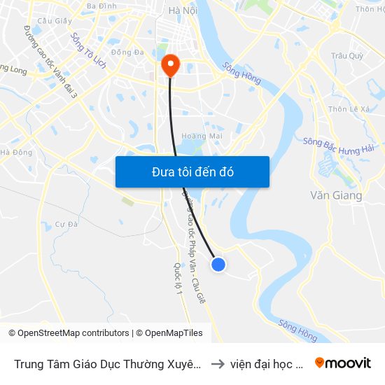 Trung Tâm Giáo Dục Thường Xuyên Đông Mỹ - Ngũ Hiệp to viện đại học Mở Hà Nội map