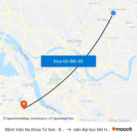 Bệnh Viện Đa Khoa Từ Sơn - Bắc Ninh to viện đại học Mở Hà Nội map