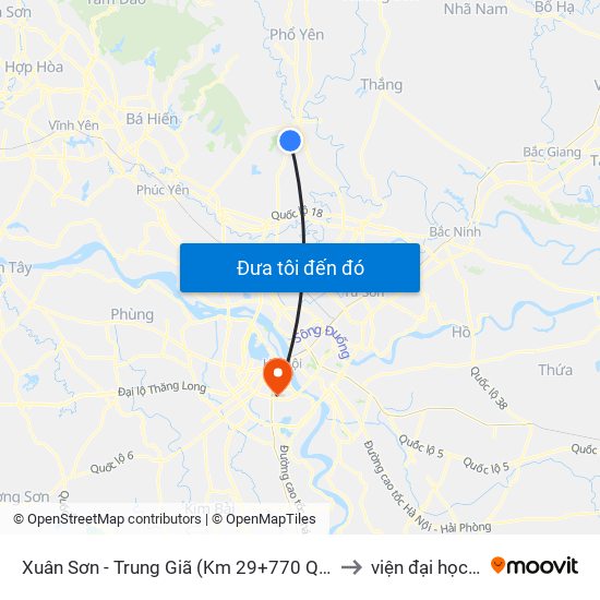 Xuân Sơn - Trung Giã (Km 29+770 Quốc Lộ 3) Cột Điện Hk3/20c to viện đại học Mở Hà Nội map