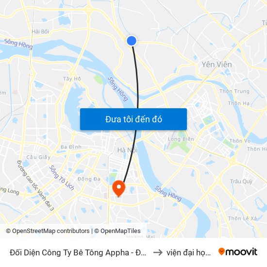 Đối Diện Công Ty Bê Tông Appha - Đông Hội  - Km 6+650 Quốc Lộ 3 to viện đại học Mở Hà Nội map