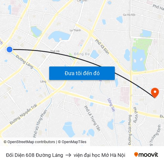 Đối Diện 608 Đường Láng to viện đại học Mở Hà Nội map