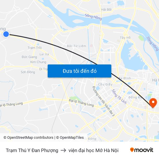 Trạm Thú Y Đan Phượng to viện đại học Mở Hà Nội map