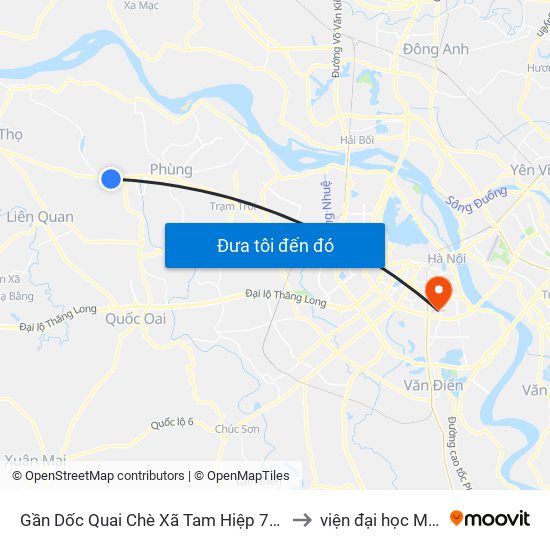 Gần Dốc Quai Chè Xã Tam Hiệp 70m - Quốc Lộ 32 to viện đại học Mở Hà Nội map
