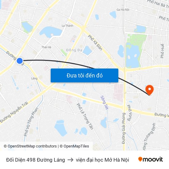 Đối Diện 498 Đường Láng to viện đại học Mở Hà Nội map