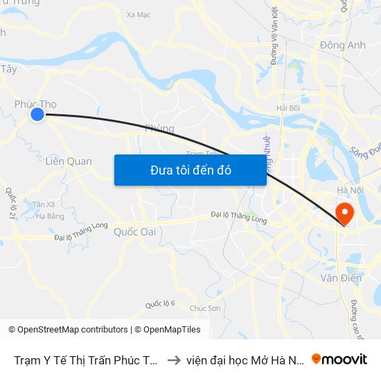 Trạm Y Tế Thị Trấn Phúc Thọ to viện đại học Mở Hà Nội map