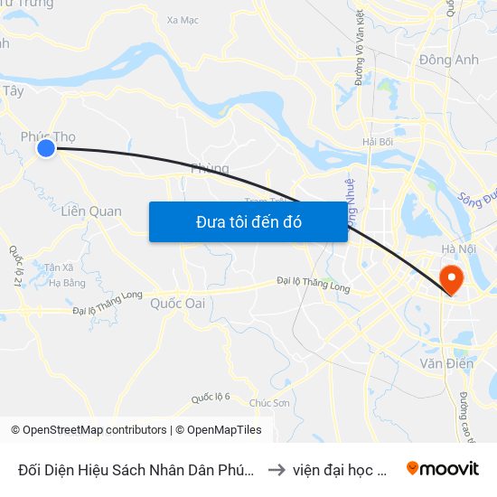 Đối Diện Hiệu Sách Nhân Dân Phúc Thọ - Quốc Lộ 32 to viện đại học Mở Hà Nội map