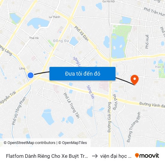 Flatfom Dành Riêng Cho Xe Buýt Trước Nhà 45 Đường Láng to viện đại học Mở Hà Nội map