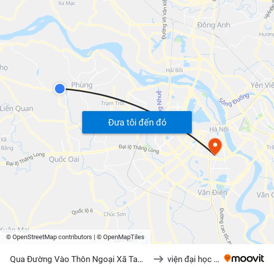 Qua Đường Vào Thôn Ngoại Xã Tam Thuấn 70m - Quốc Lộ 32 to viện đại học Mở Hà Nội map