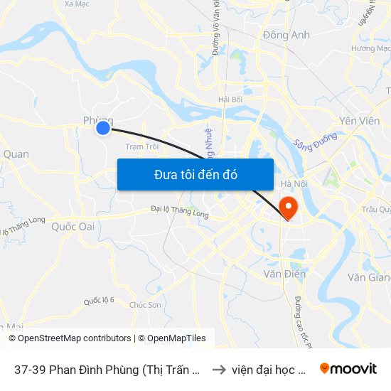 37-39 Phan Đình Phùng (Thị Trấn Phùng) - Quốc Lộ 32 to viện đại học Mở Hà Nội map