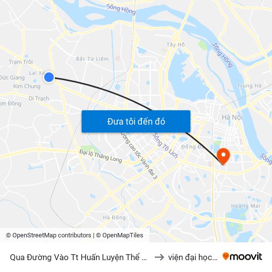 Qua Đường Vào Tt Huấn Luyện Thể Thao Quốc Gia I - Quốc Lộ 32 to viện đại học Mở Hà Nội map