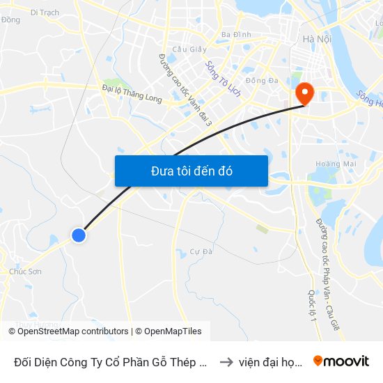 Đối Diện Công Ty Cổ Phần Gỗ Thép Đại Lộc (Đồng Mai) - Quốc Lộ 6 to viện đại học Mở Hà Nội map