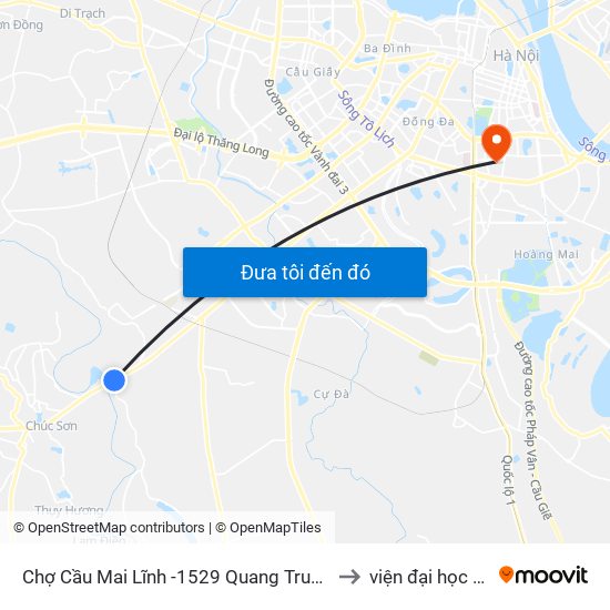 Chợ Cầu Mai Lĩnh -1529 Quang Trung (Hà Đông), Quốc Lộ 6 to viện đại học Mở Hà Nội map