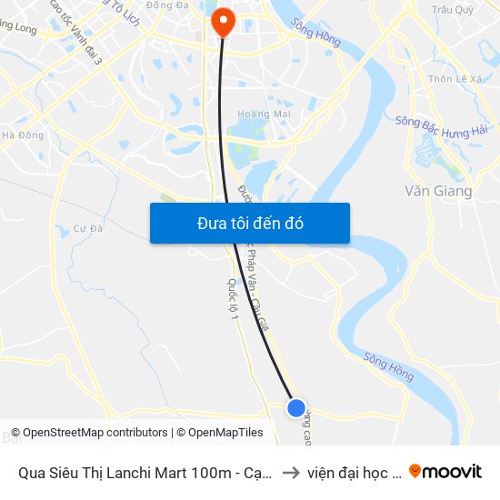 Qua Siêu Thị Lanchi Mart 100m - Cạnh Cột Mốc H1/13 - Tl 427 to viện đại học Mở Hà Nội map