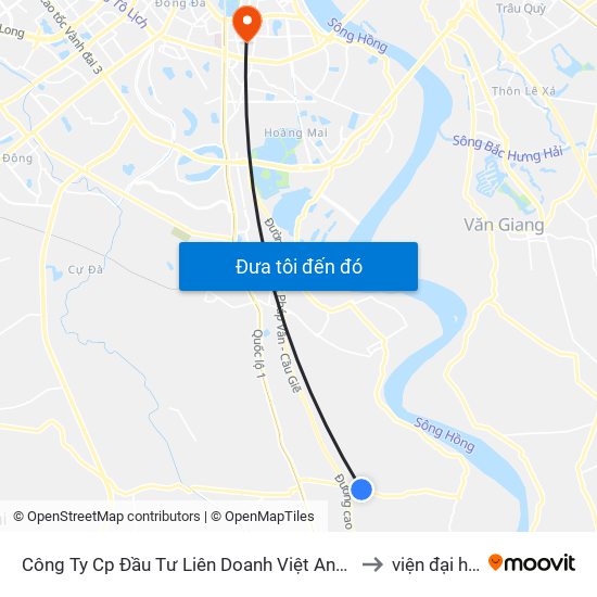 Công Ty Cp Đầu Tư Liên Doanh Việt Anh (Trước 100m Cổng Làng Phương Quế) - Tl 427 to viện đại học Mở Hà Nội map