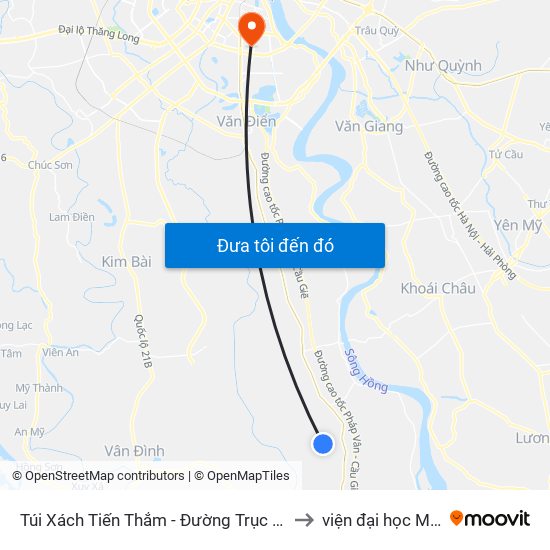Túi Xách Tiến Thắm - Đường Trục Huyện Thao Chính to viện đại học Mở Hà Nội map