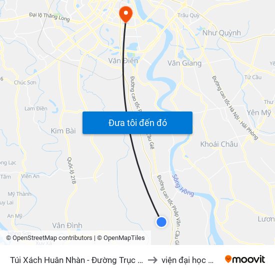 Túi Xách Huân Nhàn - Đường Trục Huyện Thao Chính to viện đại học Mở Hà Nội map