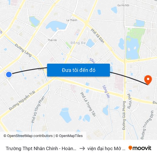 Trường Thpt Nhân Chính - Hoàng Đạo Thúy to viện đại học Mở Hà Nội map